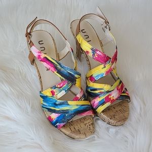 Unisa floral strappy heels 7.5